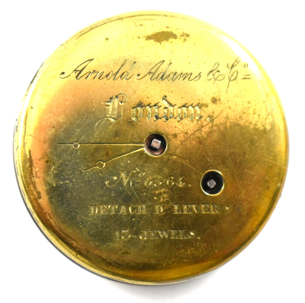 Vintage Arnold Adams Co London 15J 42.60mm KW/KS Pocket Watch Movement lot.qb
