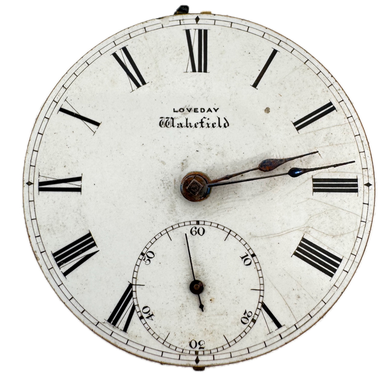 Antique 45mm Loveday Wakerfield Key Fusee Pocket Watch Movement Great Britain