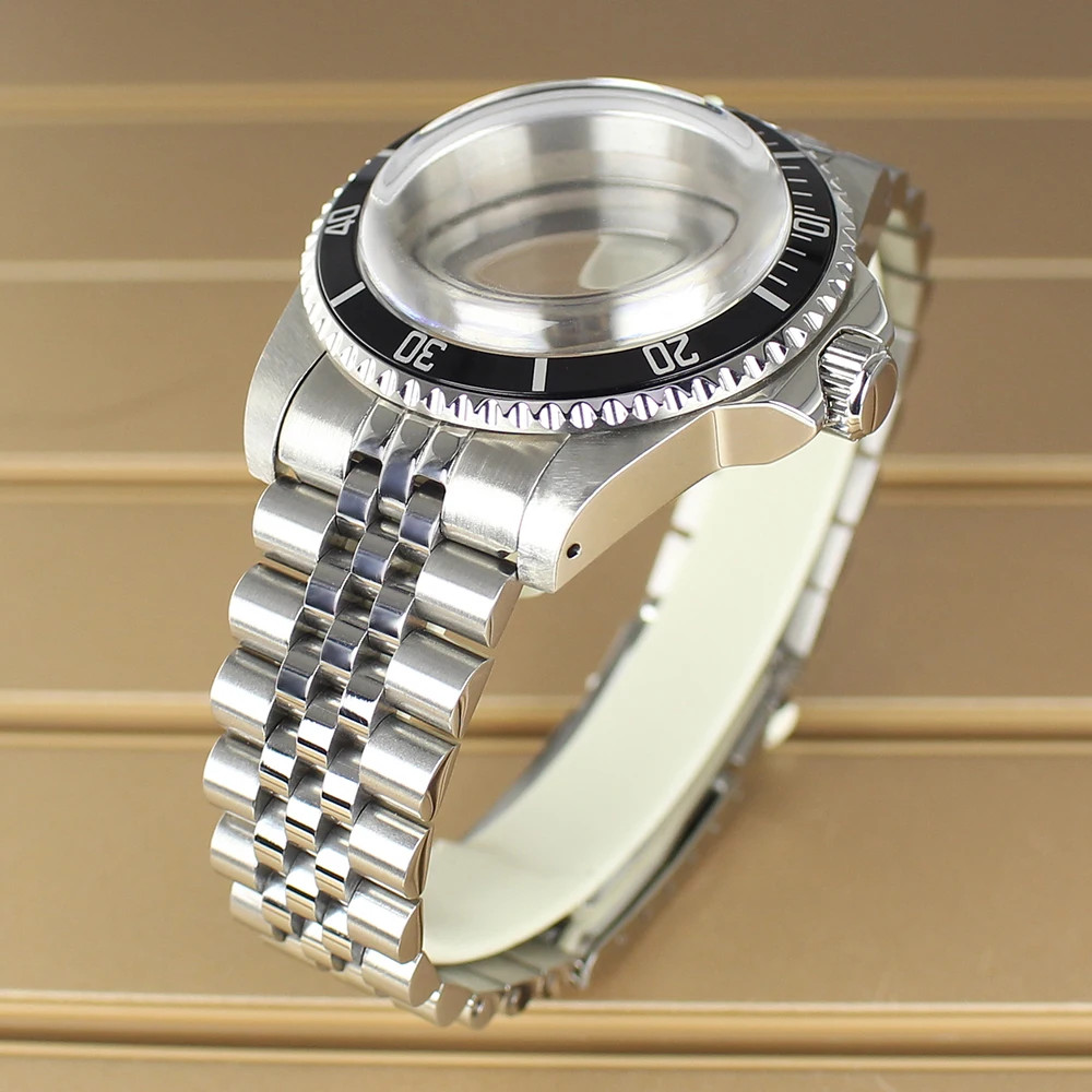 38mm Vintage Diver Watch Case Strap Domed Acrylic Glass For Seiko NH35 Movement