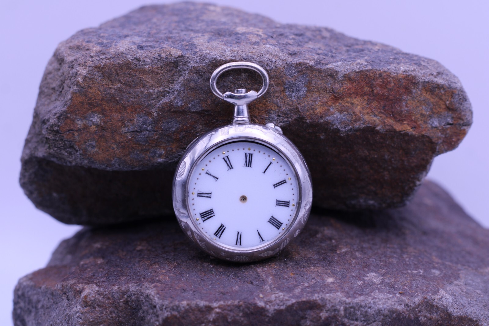 ARGENTAN LADIES SWISS POCKET WATCH FANCY CASE & DIAL 31.4mm DIAMETER NOS (EP)