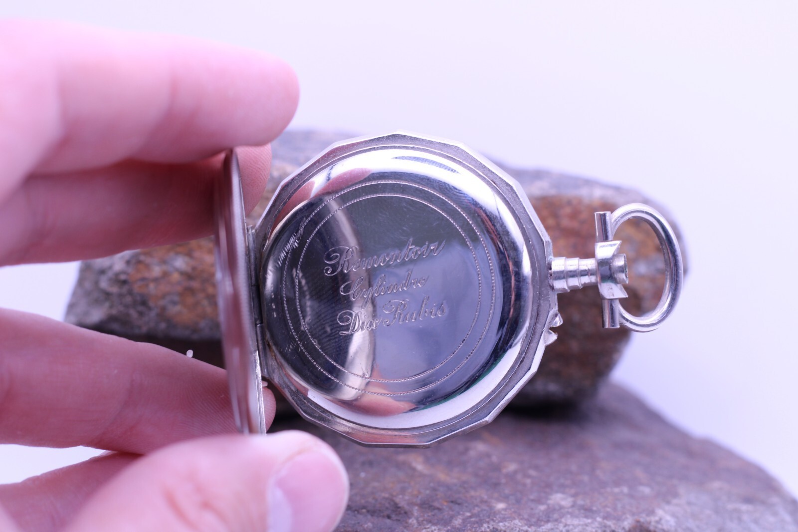 SWISS ARGENTAN WINDING CYLINDER TEN JEWELS POCKET WATCH CASE NOS 47.5mm (DL)