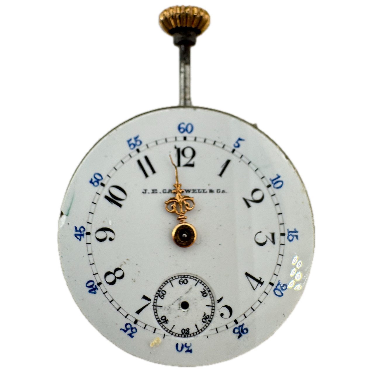 Antique J.E. Caldwell High Grade Private Label Pocket Watch Movement Swiss
