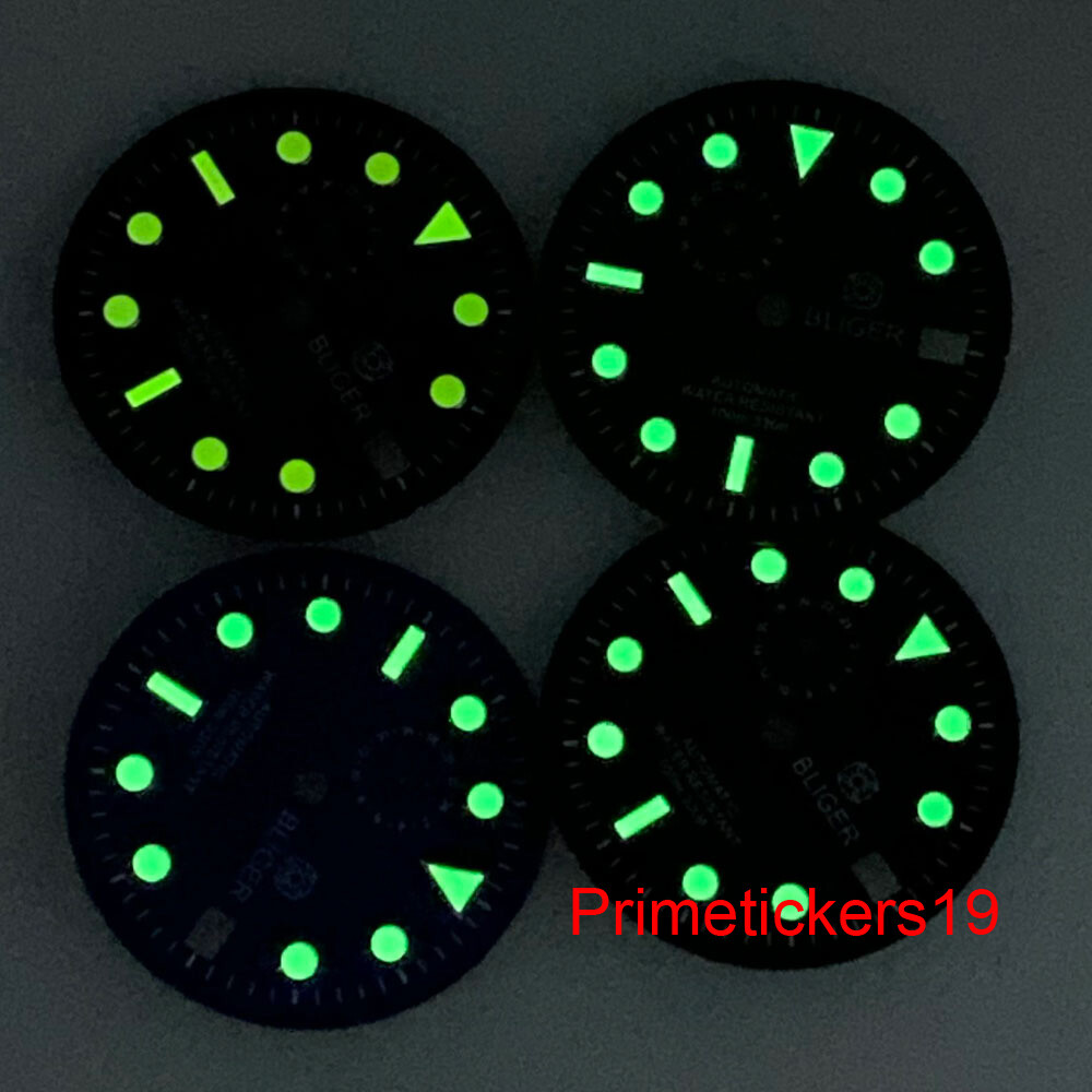 Fit NH37 Automatic Movement 29mm Luminous Watch Dial Face Date Window Spare Part