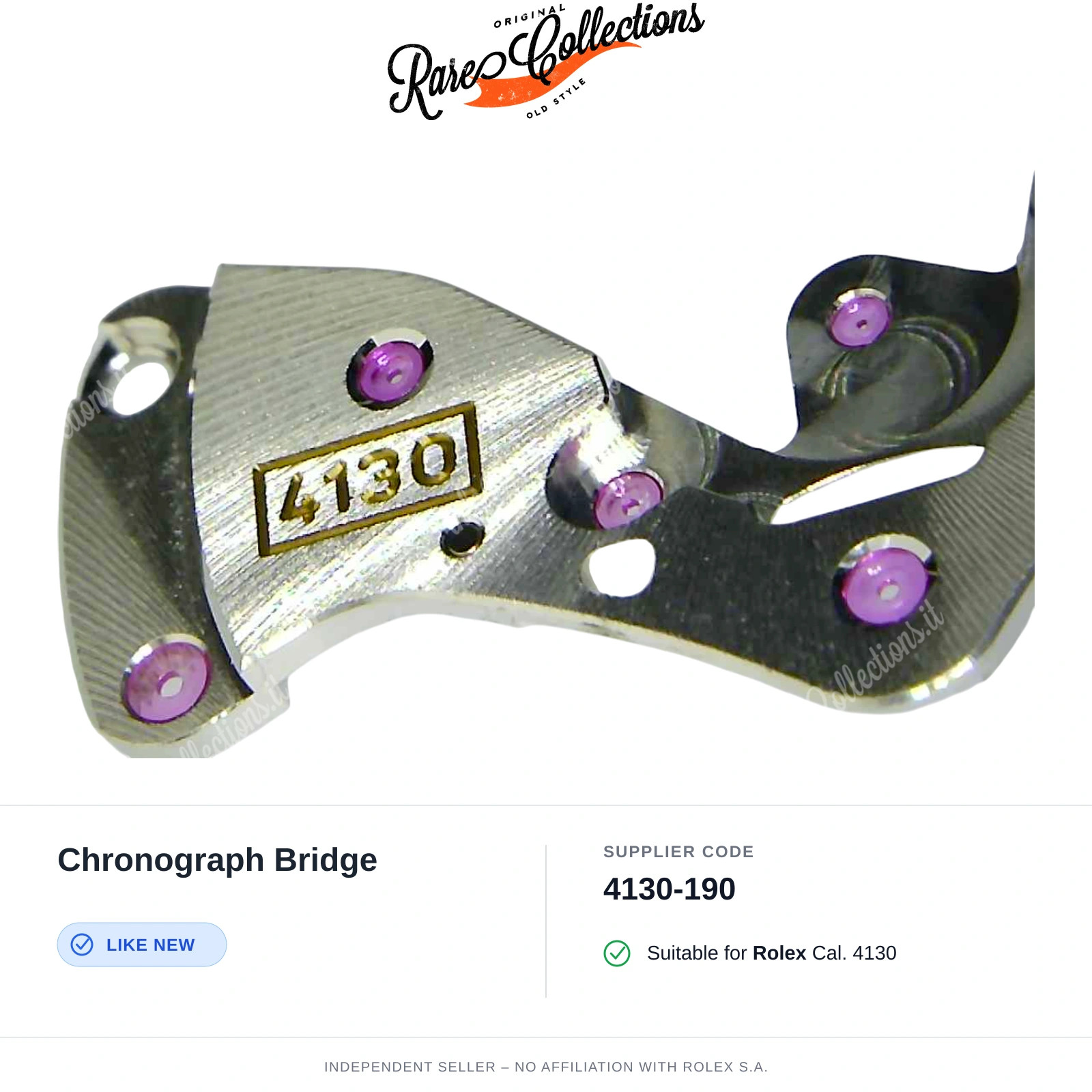 Chronograph Bridge for Rolex (cod. 4130-190) — Excellent Condition