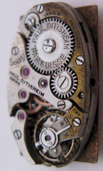vintage Swiss oval Watch Movement P. Ditisheim & Solvil