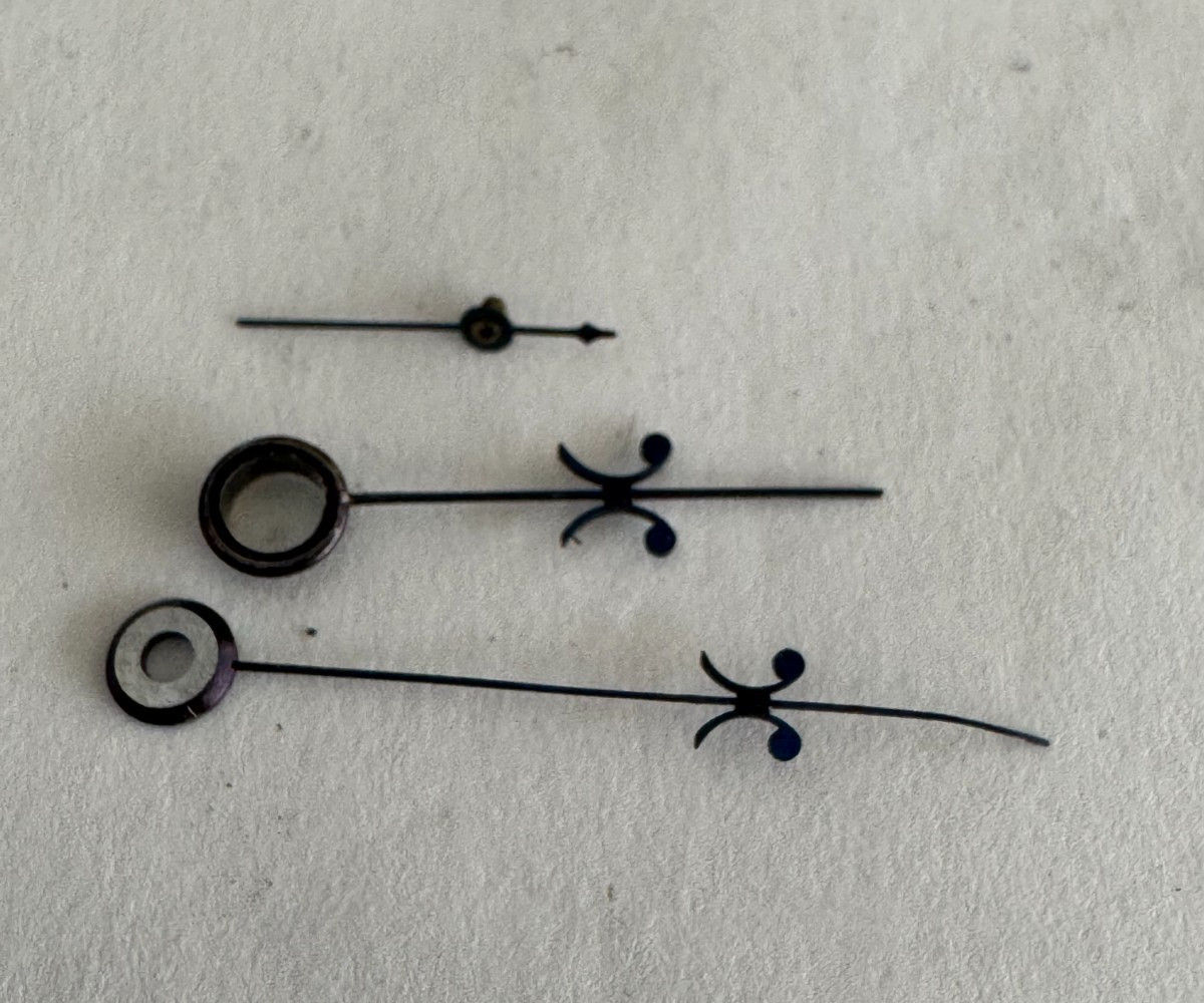 VINTAGE 18 SIZE ELGIN B.W. RAYMOND POCKET WATCH HANDS 3 PCS