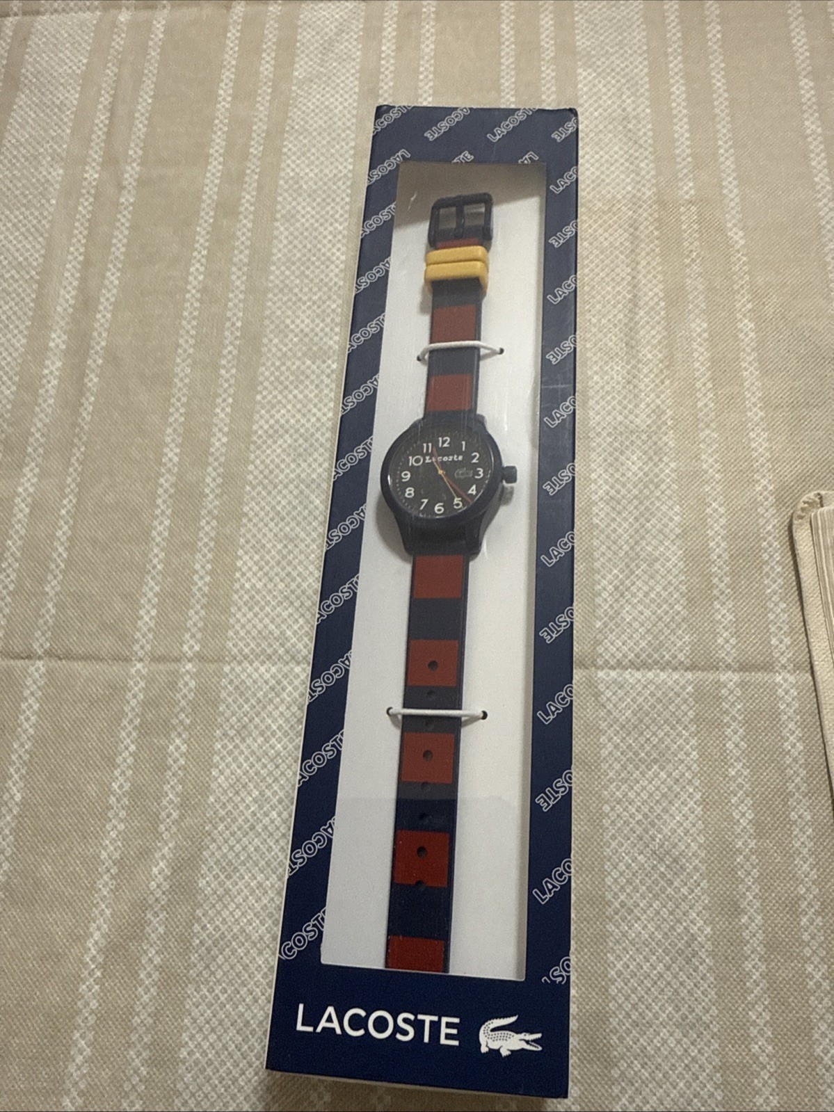 Lacoste Rider Kids’ Quartz Watch – TR90 Case – Rubber Strap Blue /Red/Yellow