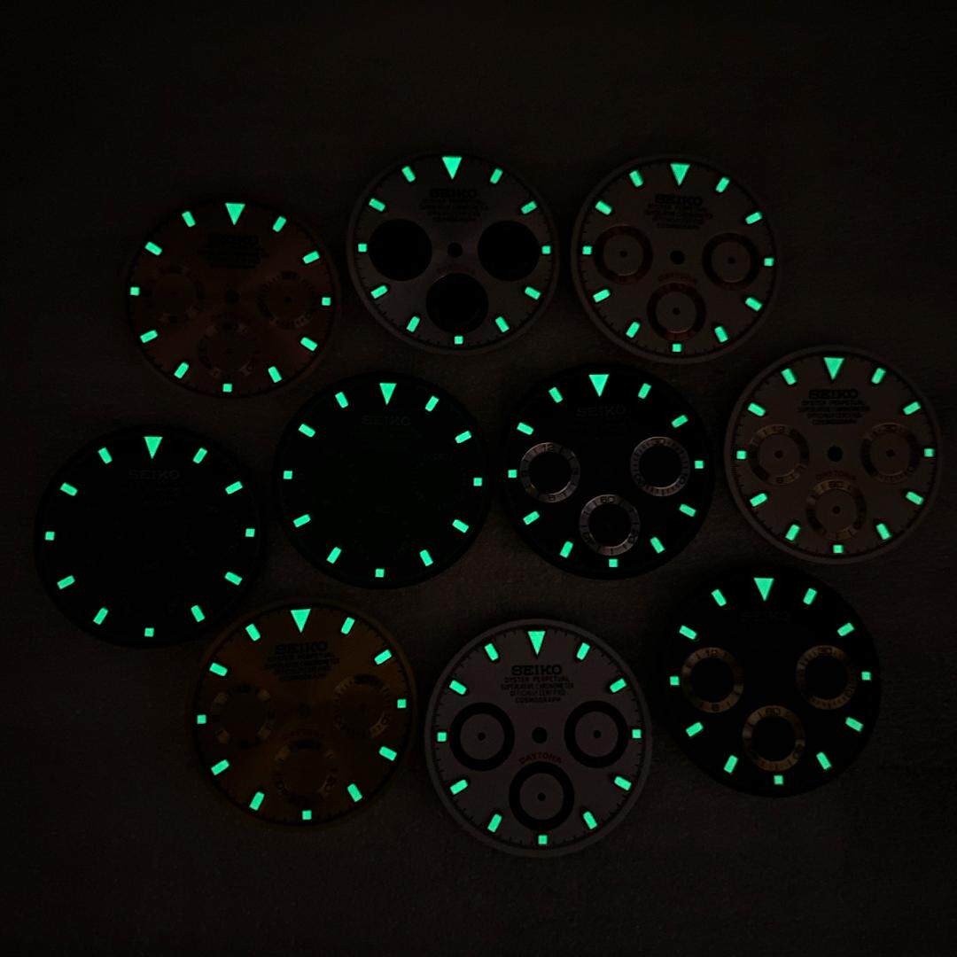 29.5mm Multi-Functional Watch Dial Green Lume for Vk63 Movement Watch Accessorie