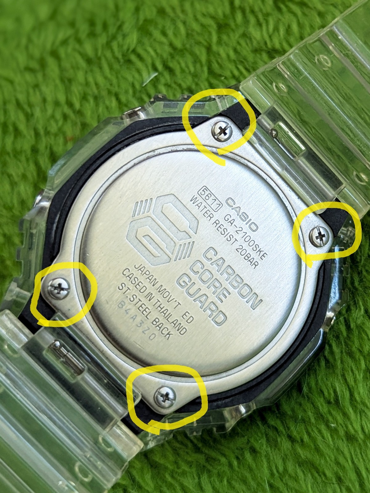 Screw Set (4pcs) for Genuine Casio G-Shock GA-2100SKE – Skeleton sku#15233