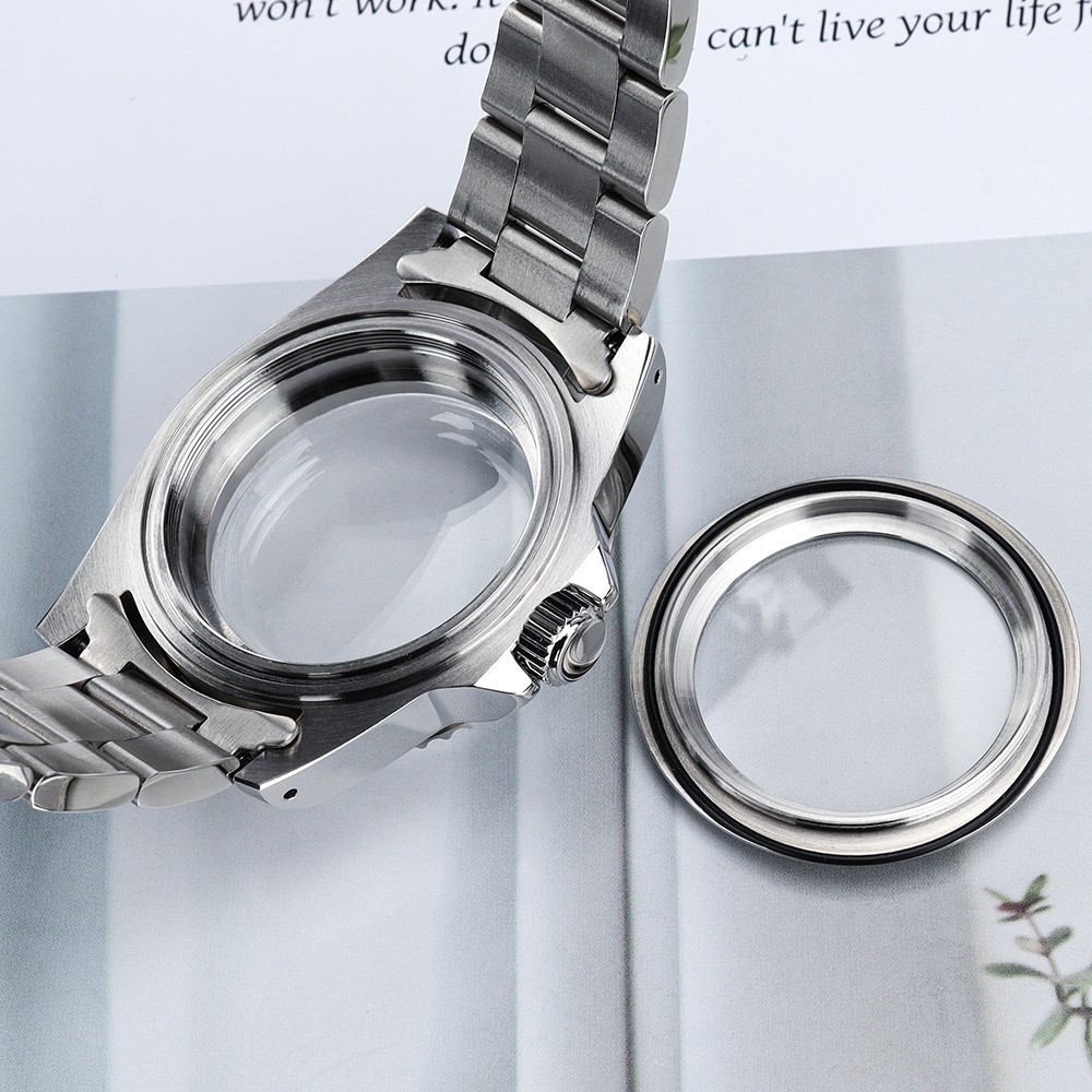 39mm SUB Watch Case+Oyster Bracelet Stainless 10ATM Domed For Seiko NH35 34 NH36