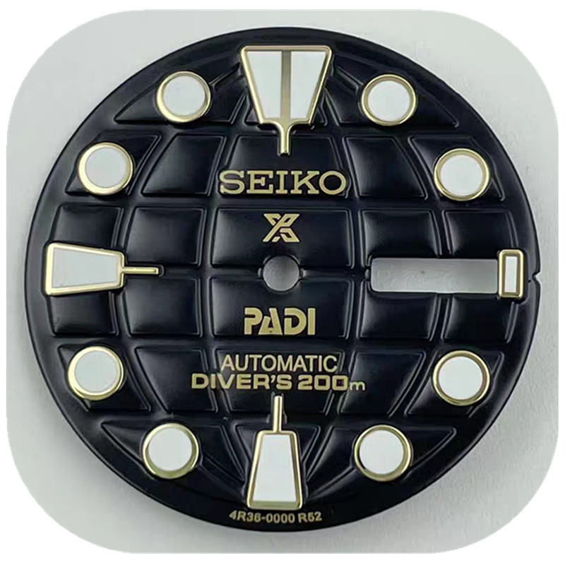 28.5mm Retro Watch Dial Green Luminous Double Calendar for Nh36 Nh35 Movement