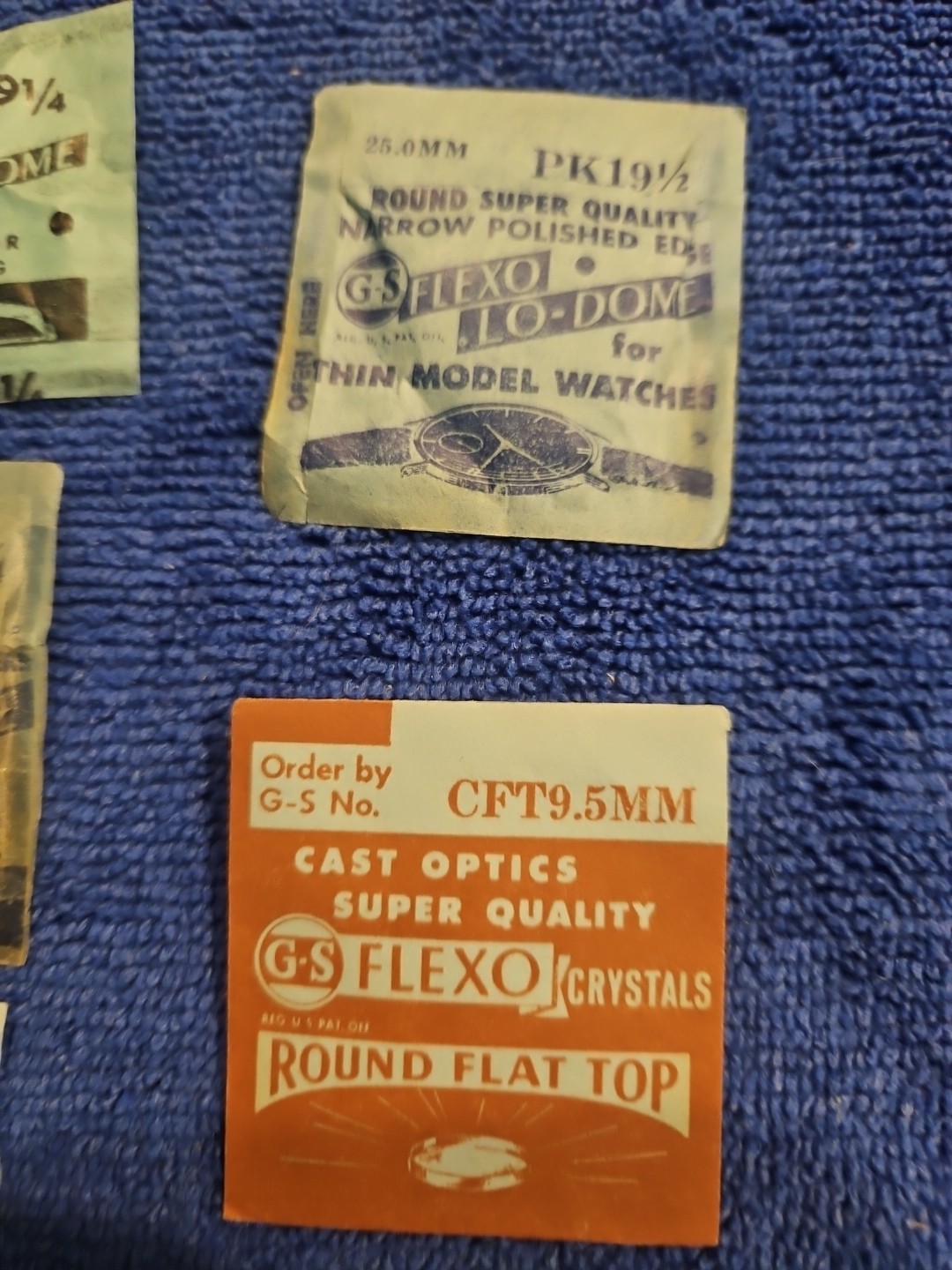 GS Flexo Watch Crystals Lot 7 NOS Hi Dome Lo Dome Flat Top Assorted Sternkreuz