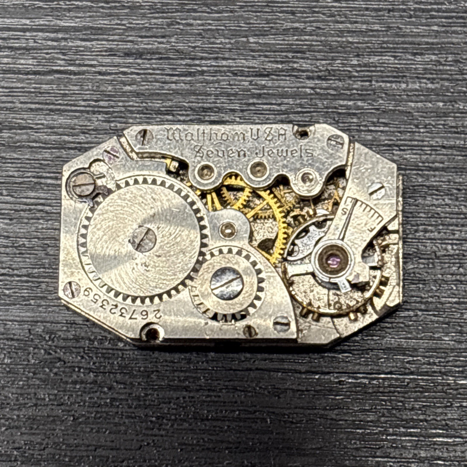 Vintage 1928 Waltham Rect. Wristwatch Model L-7.25 7 Jewel Movement Parts Repair