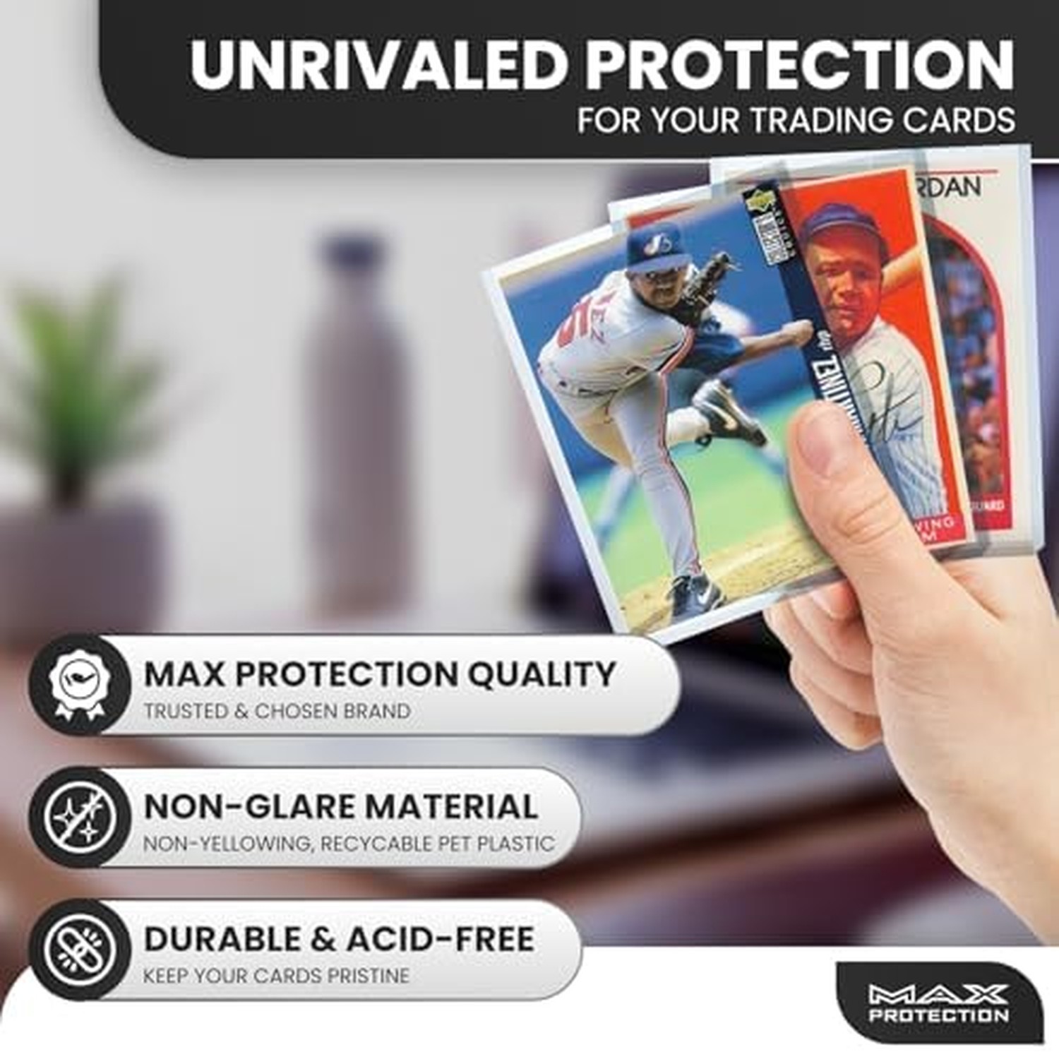 Max Protection – 35pt Top Loaders for Cards – 100 Count – Premium 3×4 Inch Tr…