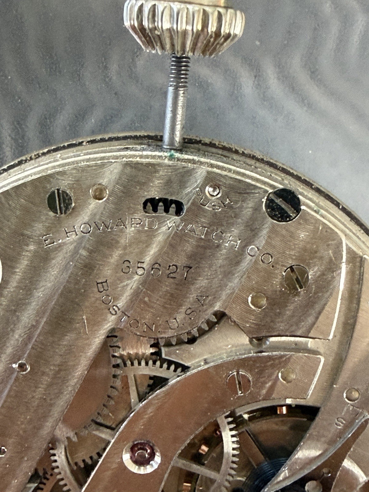 Vintage Howard 12s 17J Art Deco Pocket Watch Movement Parts Good Balance