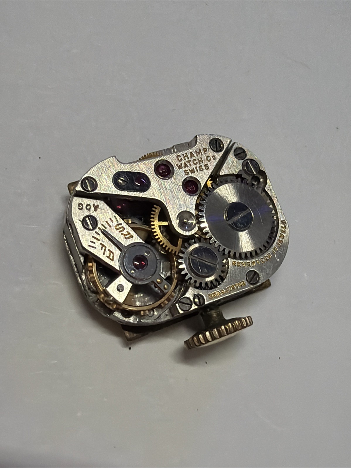 CHAMP MOVEMENT 17 JEWELS. Watch Movement For Parts/Or Repair WORKING