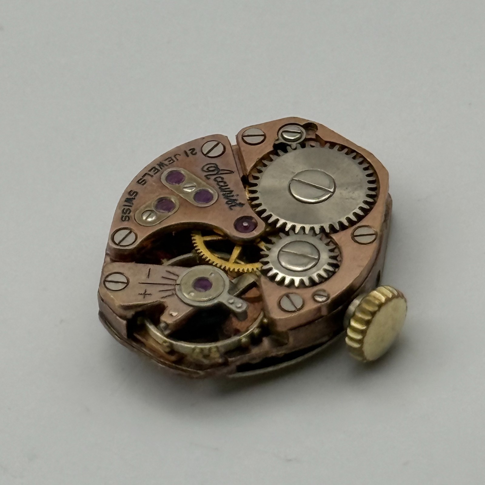 FHF 60 Watch Movement Accurist 21 Jewels Swiss Manual Wind Parts Repair 15.3mm