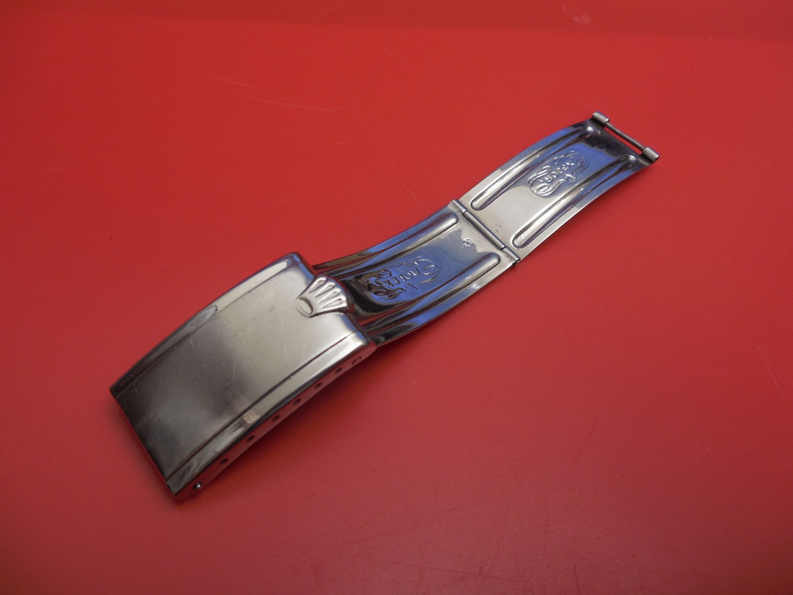 ROLEX SOLID STEEL 7206 20MM OYSTER BAND BRACELET DEPLOYMENT CLASP BUCKLE YR 1960