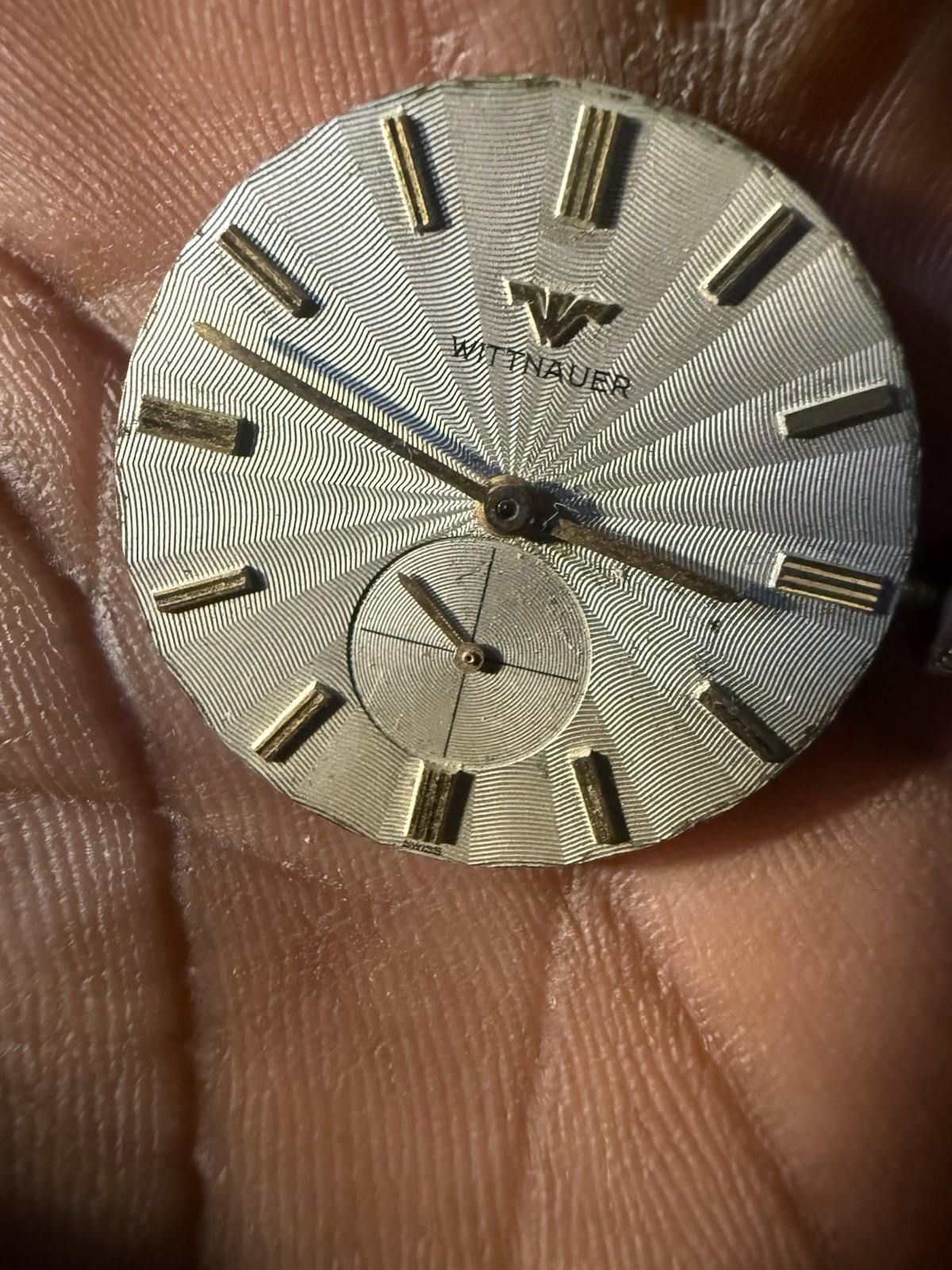 Vintage Wittnauer Dial / Wrist Watch Movement 76/3G Revue balancing Is working