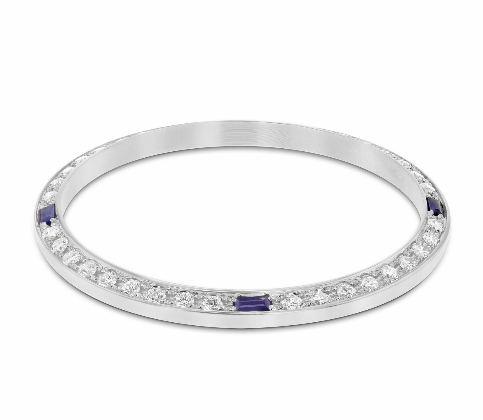1CT NATURAL DIAMOND BEZEL BEAD SET 18KW FOR ROLEX DATEJUST WITH 4 SAPPHIRES