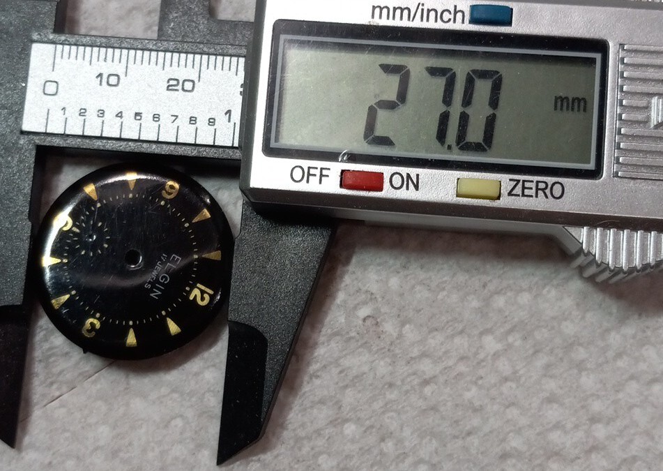 Vintage ELGIN black 2 post / dial only