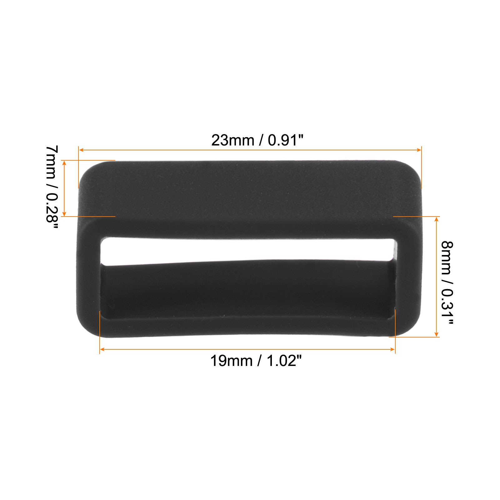 Watch Band Strap Loops Silicone for 19mm Width Watch Band Black 4Set