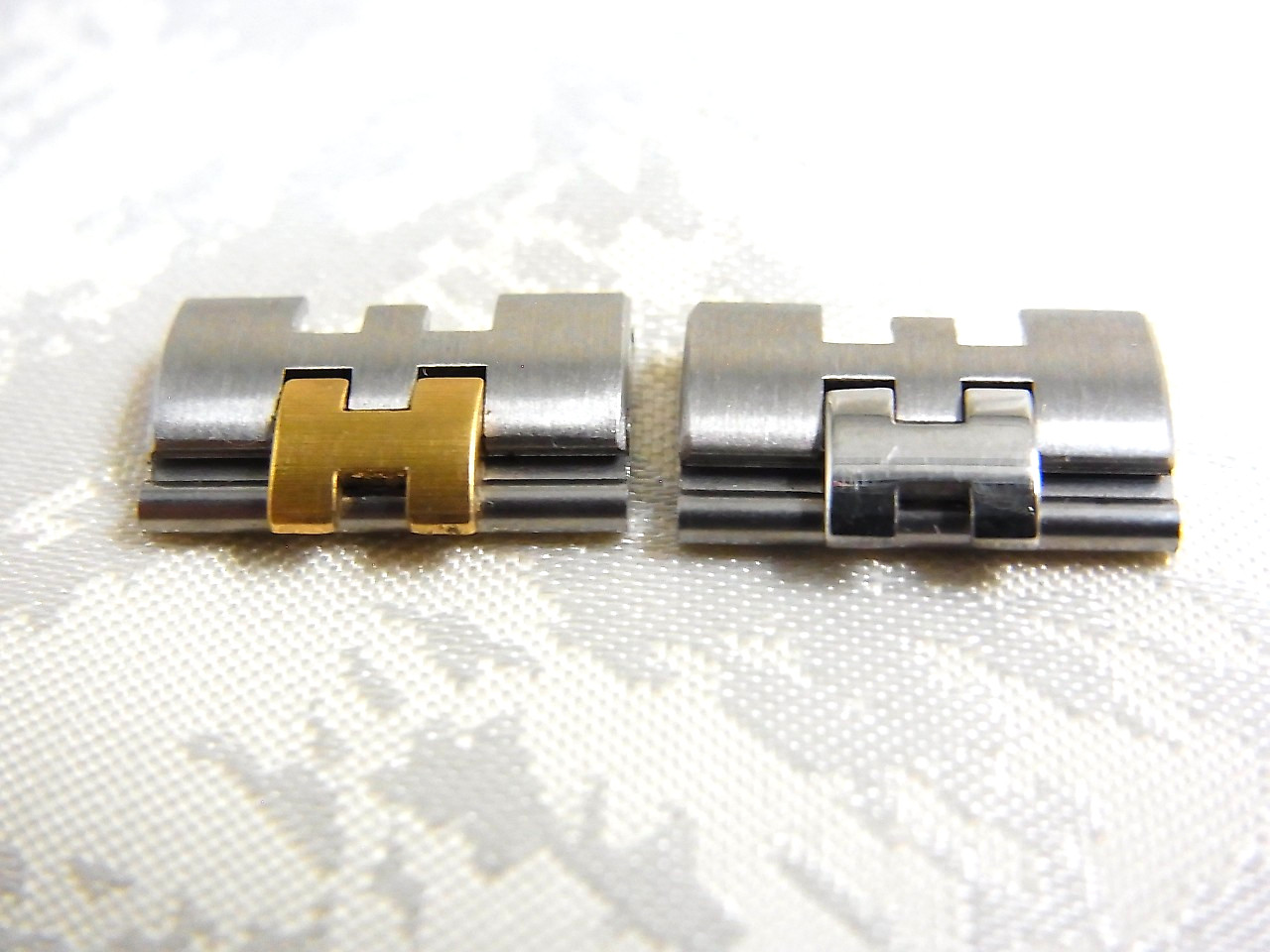 HERMES Profile 13mm Genuine Link Watch Band Bracelet Parts 2 pcs set EX