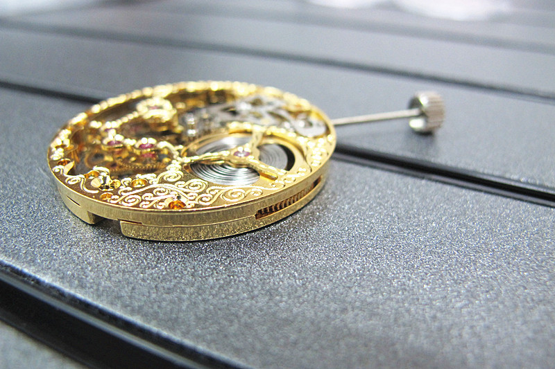 Rose Golden Hollow 17 Jewels 6497 Hand Winding Watch Wristwatch Movement