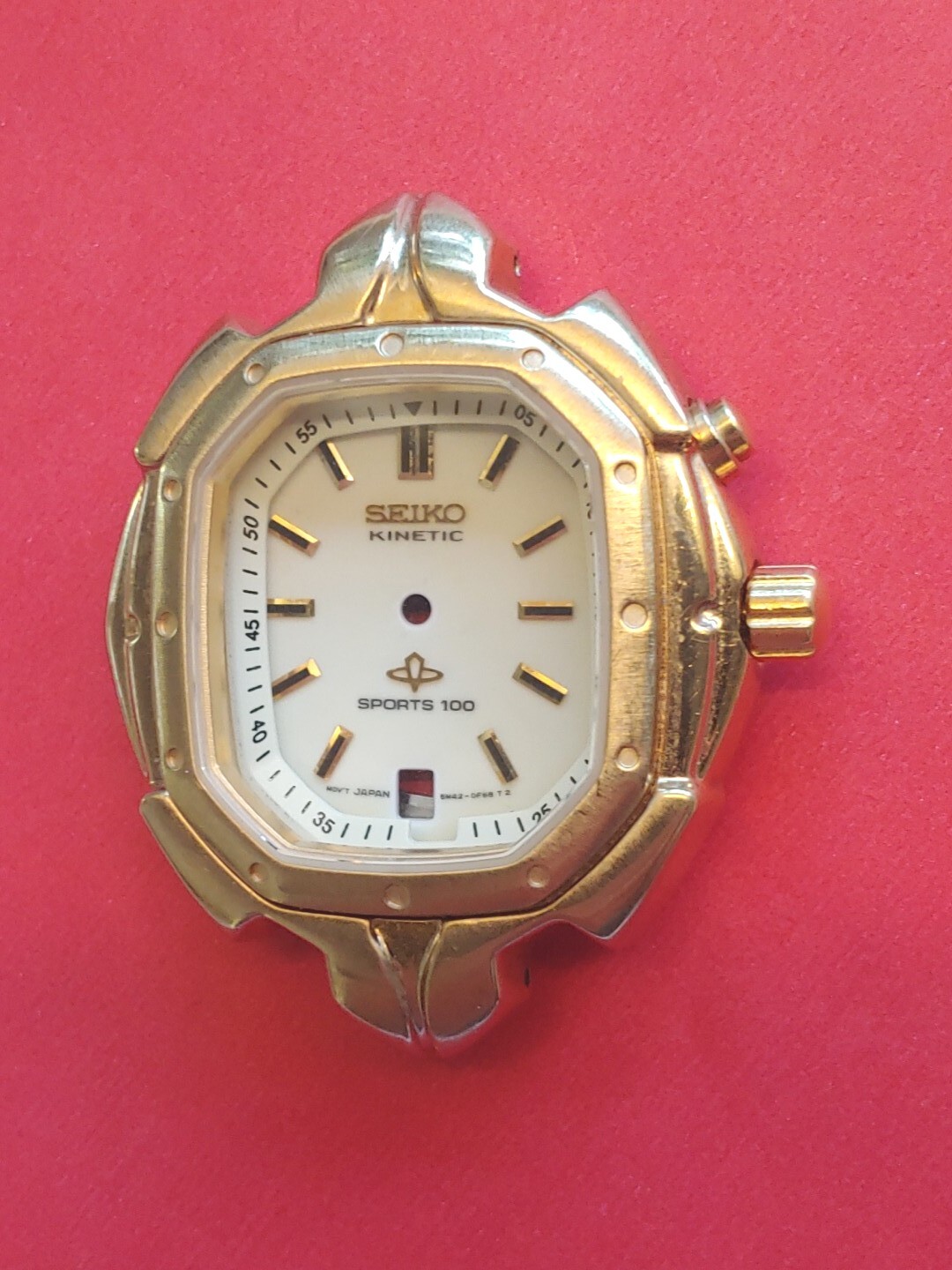 Rare Seiko Kinetic 5M42 0F68 T 2 Dial, 0C89 Case. Dial, Case,Crown, Caseback.