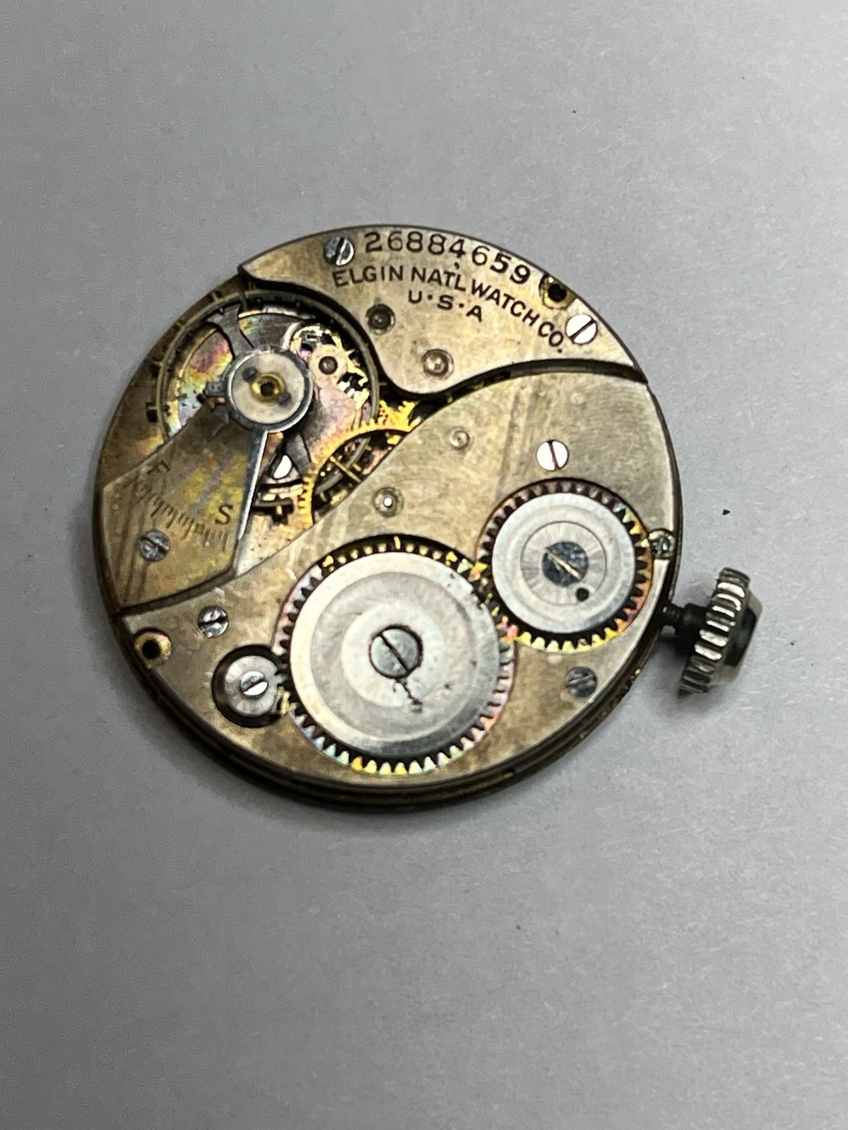 VINTAGE ELGIN WATCH MOVEMENT, CAL. 430, 7J YEAR 1924 6/0s 26884659