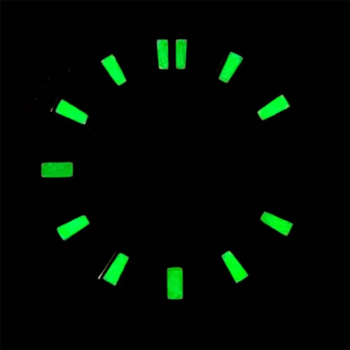 28.5mm Watch Dial NH35 Green Luminous Face No Logo White Color Single Calendar