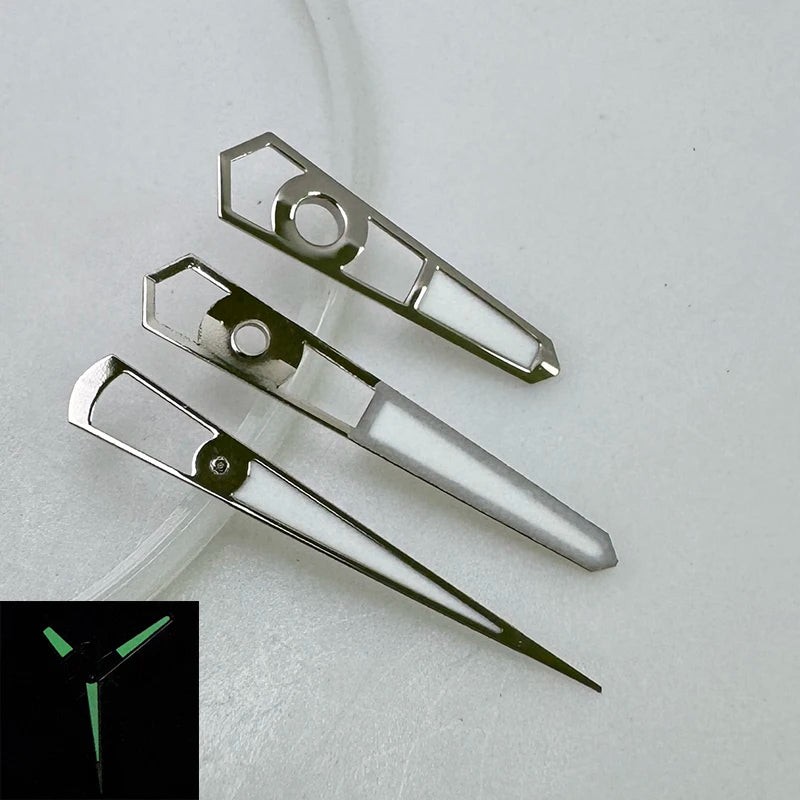 Silver/Gold/Rose Gold Green Luminous Receiving Watch Hands for NH35A/NH36/4R/7S