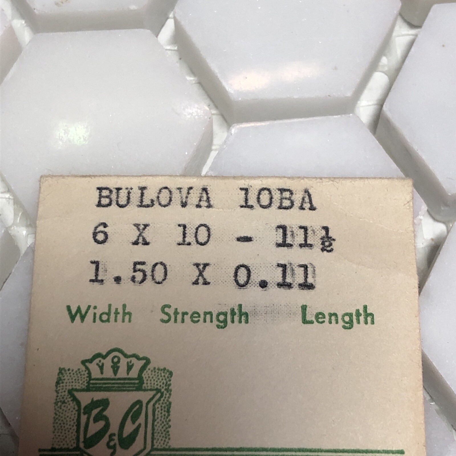 VIntage Bulova Watch Mainspring Swiss Size 10BA