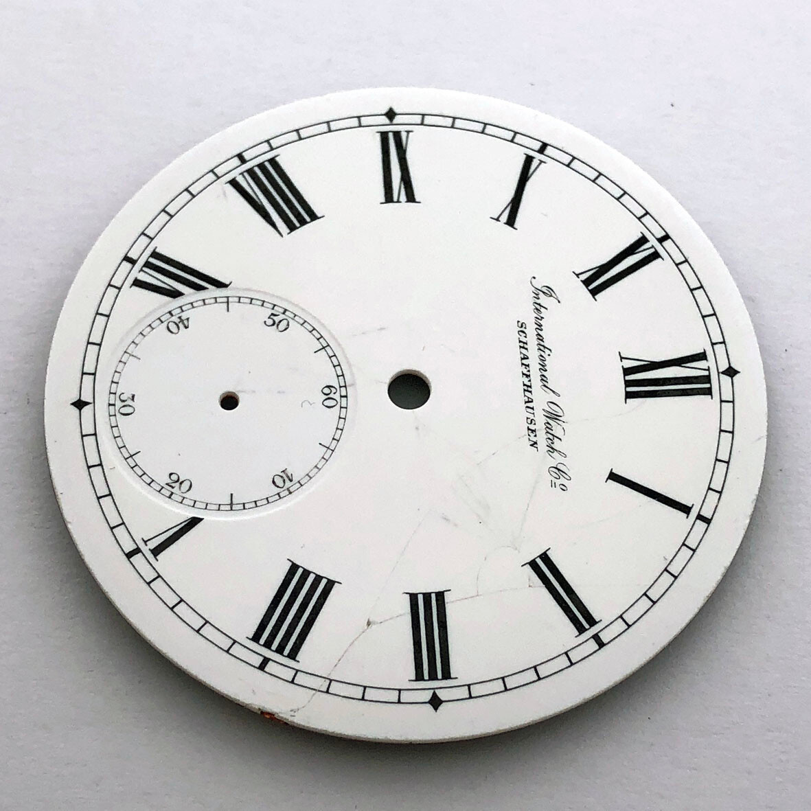 Rare Swiss ANTIQUE Original Enamel DIAL International Watch Co Schaffhausen IWC