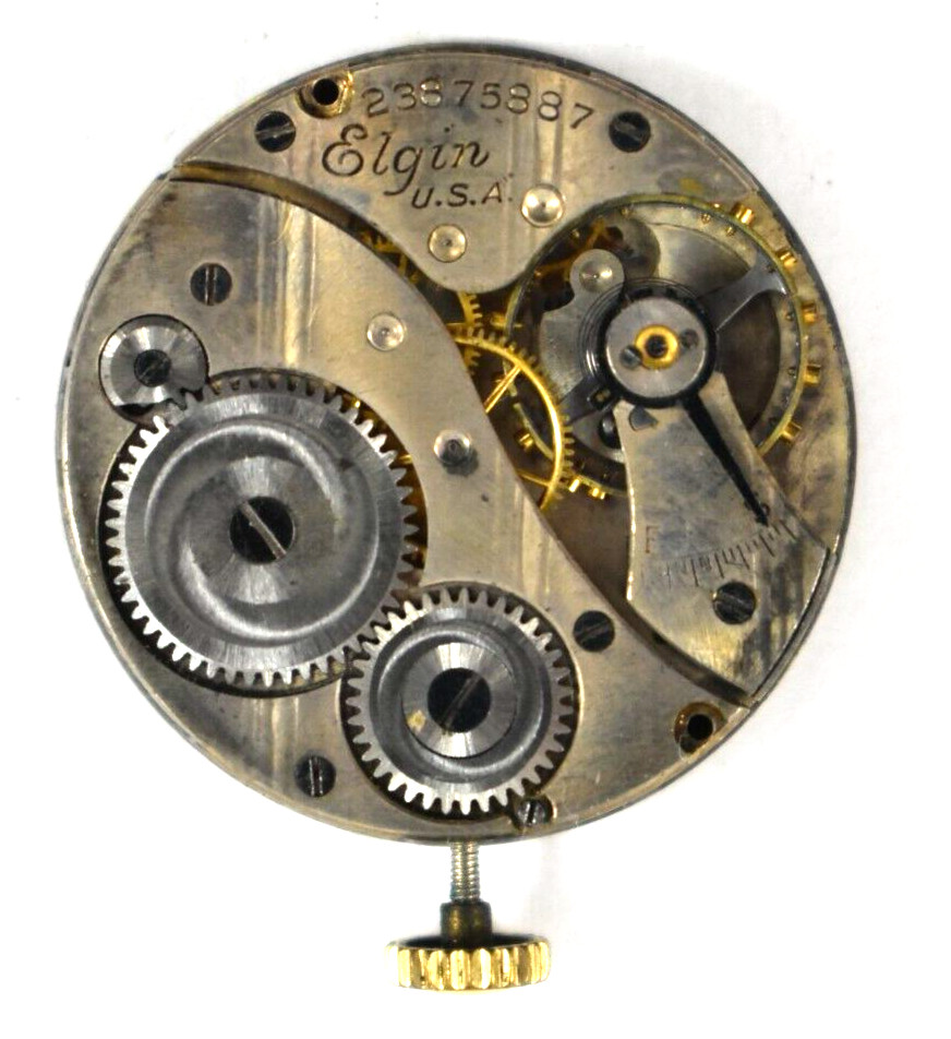 Vintage Elgin 431 6/0s 7J Pendant Set Watch Movemnt lot.qh