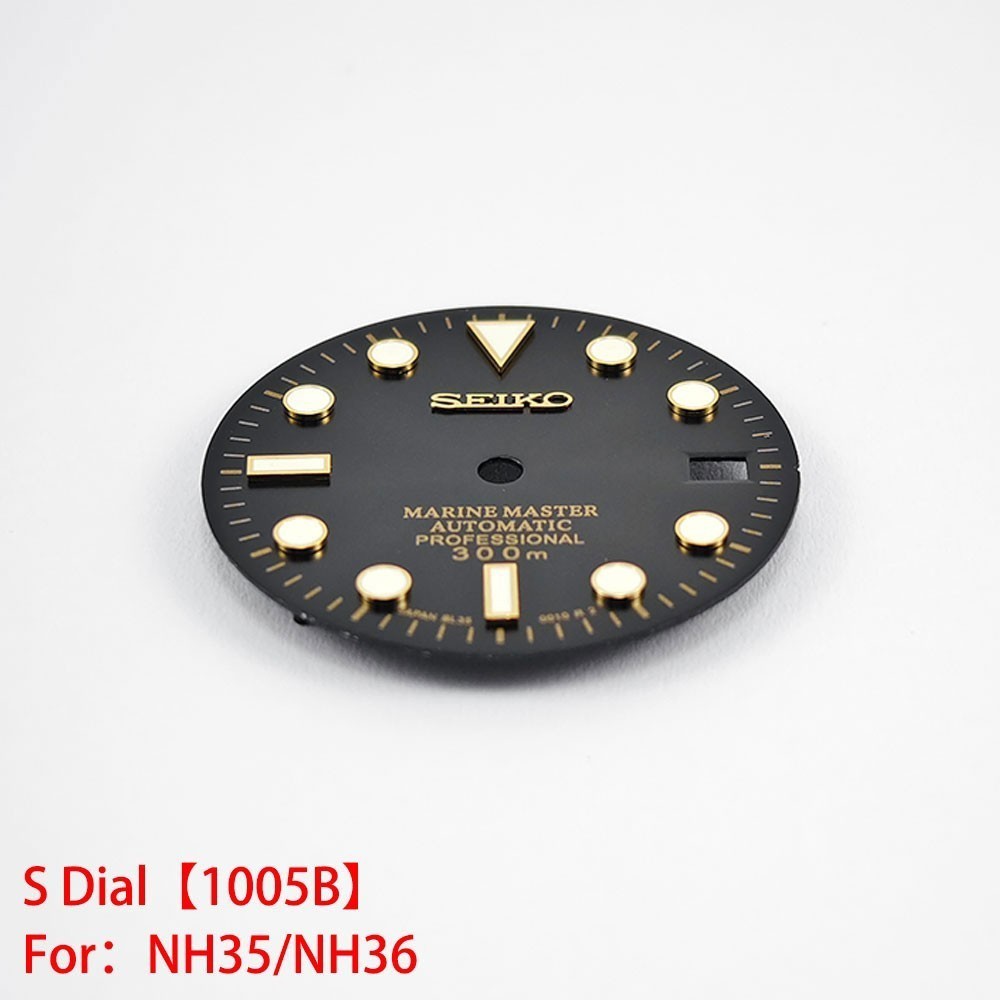 28.5mm Seiko Sunburst Watch Dial Green Luminous Fit NH35 NH36 Movement
