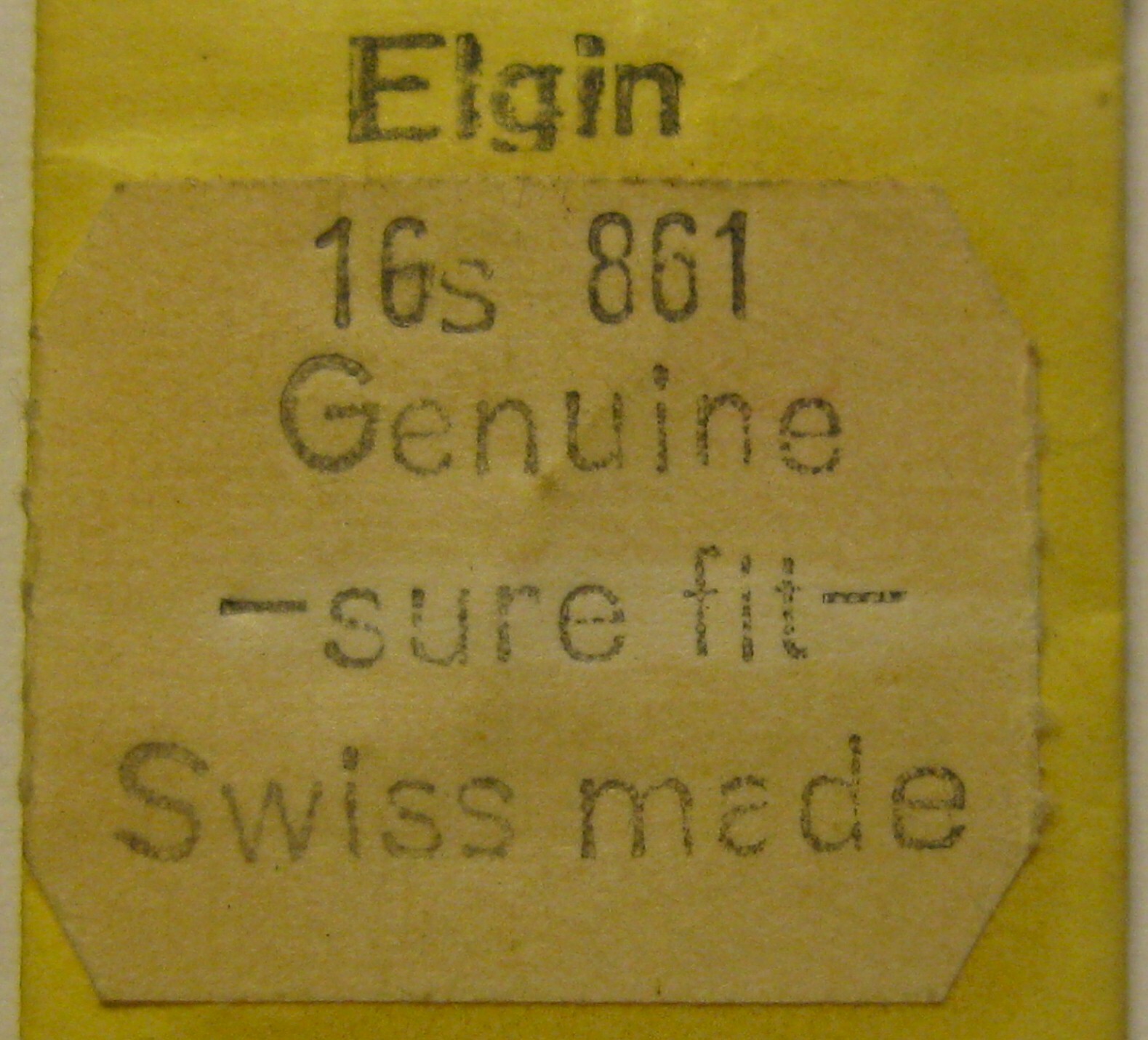 Elgin pocket Watch 16s 861 balance staff #723