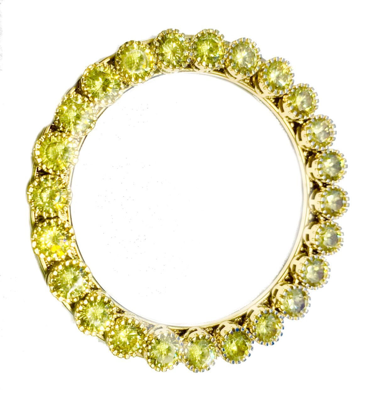 Solitaire Stone Set 54mm Ice House Watch Bezel Gold Tone Multi Color Variation