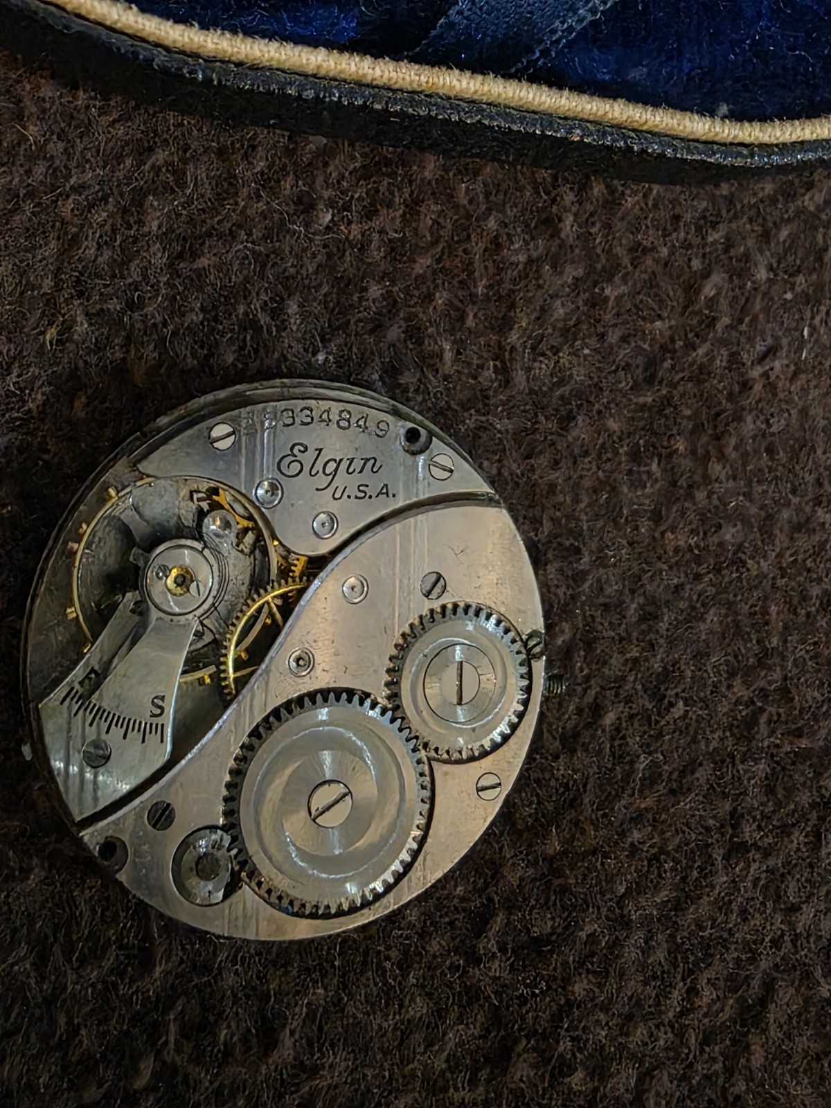 antique Elgin 25mm Mechanical Wristwatch Movement 430, silver dial & case