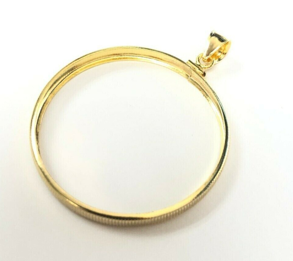 Gold overlay Coin Bezels 38mm Silver Dollars Morgan, Peace, Ike, Coin Edge