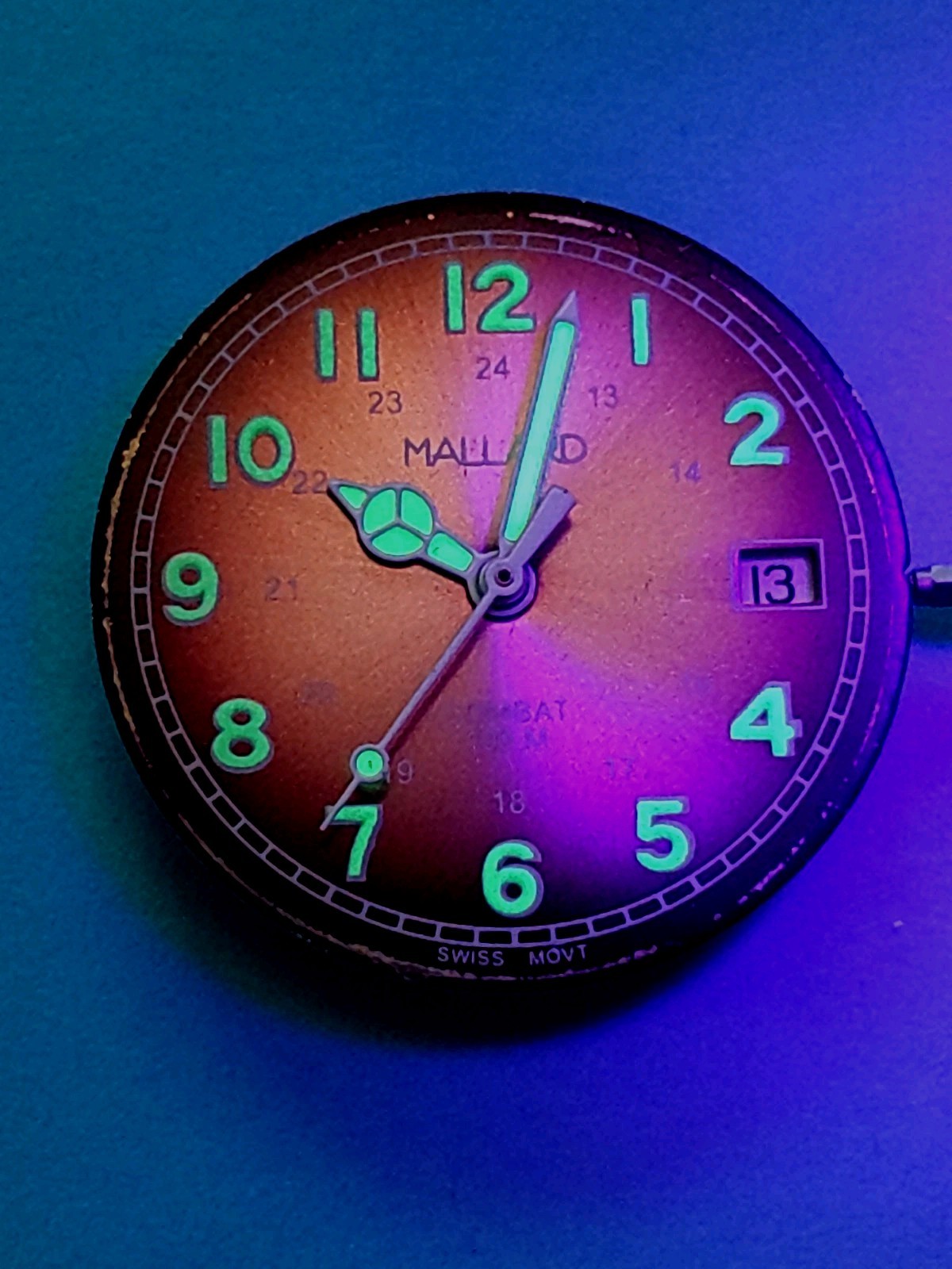ETA F04.111 Swiss 3 Jewel D@3 Movement, 23mm Mallard Cat Eye Plum Dial&Hands.Run
