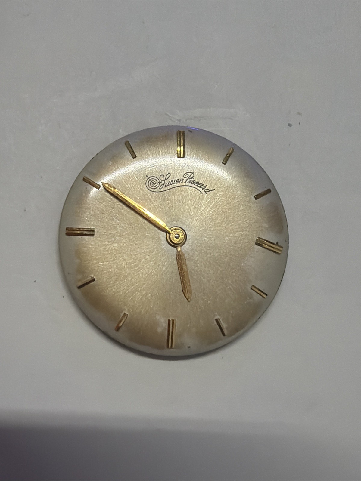 Lucien Picard Watch Movement Swiss 17 Jewel AXU 24mm Gold Dial Ticking