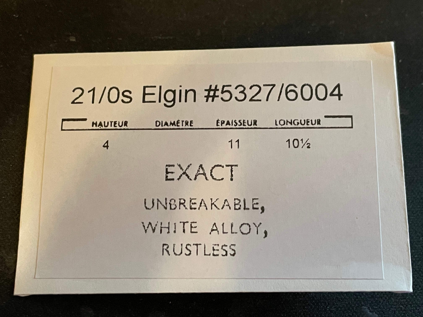 Elgin 21/0s Mainspring No. 5327 / 6004 (EXACT) – Alloy