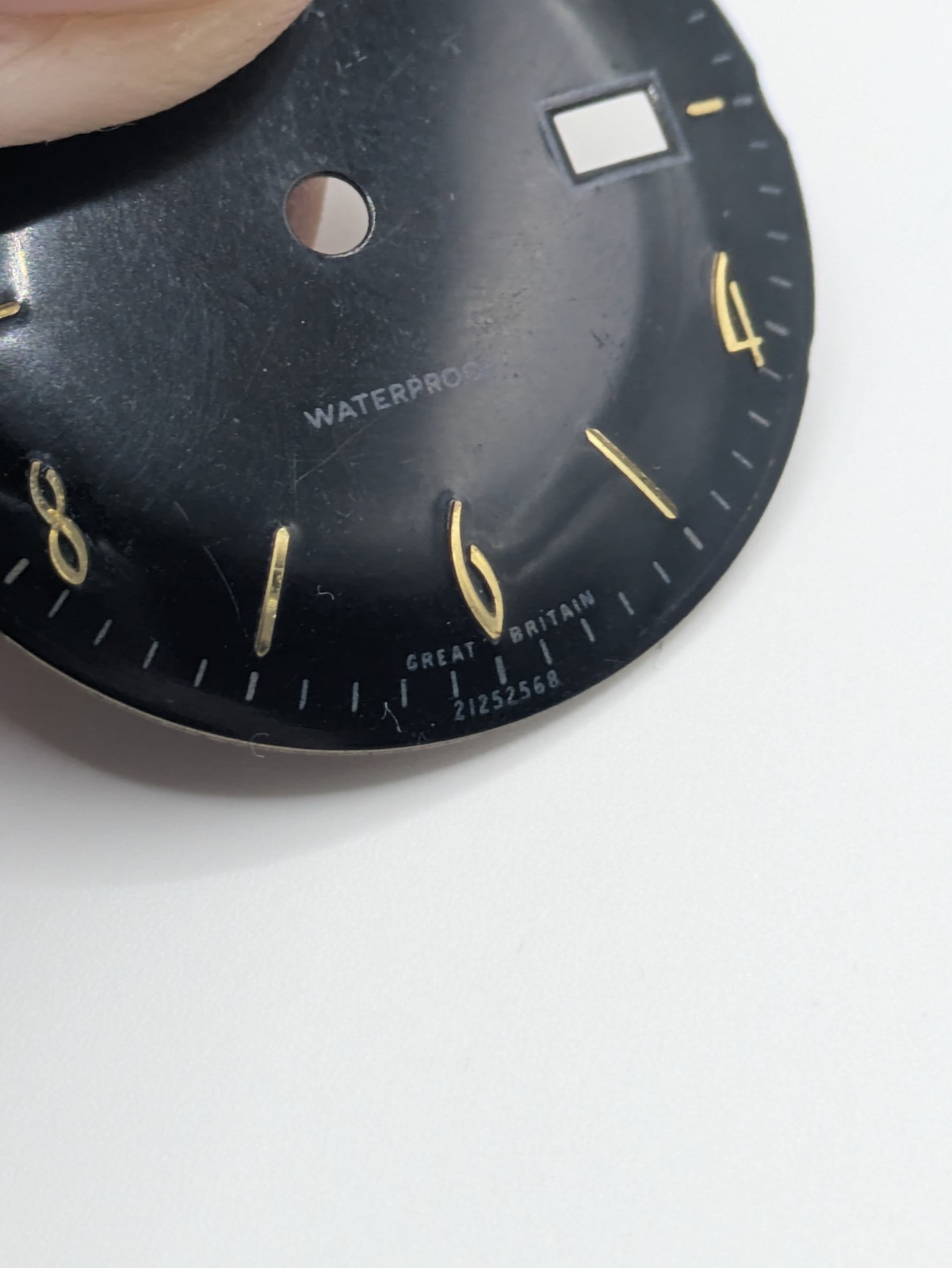 Timex Black Dial Date Window Vintage Watch Face Great Britain 28.9mm
