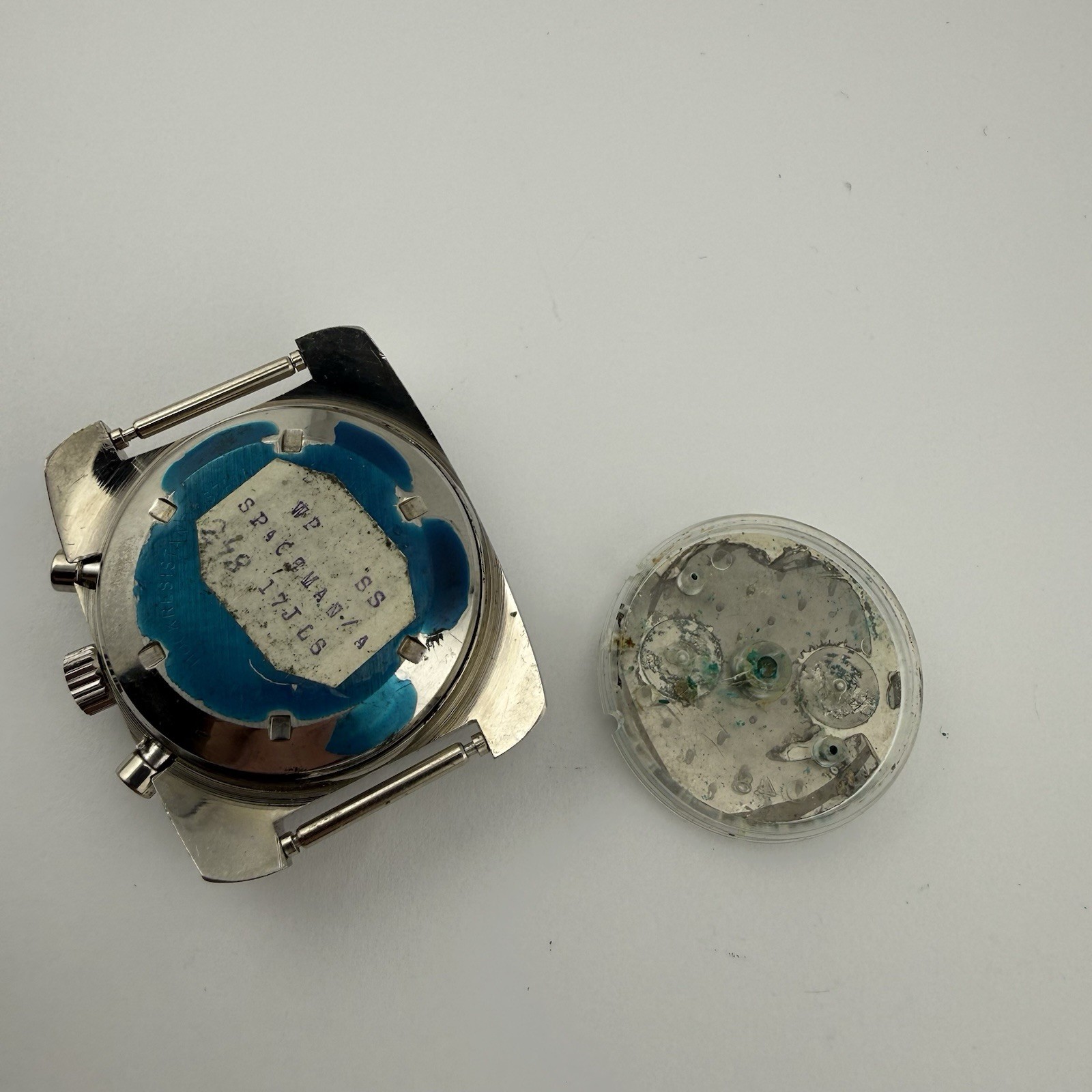 NOS Croton Chronograph Watch Case Stainless Steel Original Dial – Landeron 248