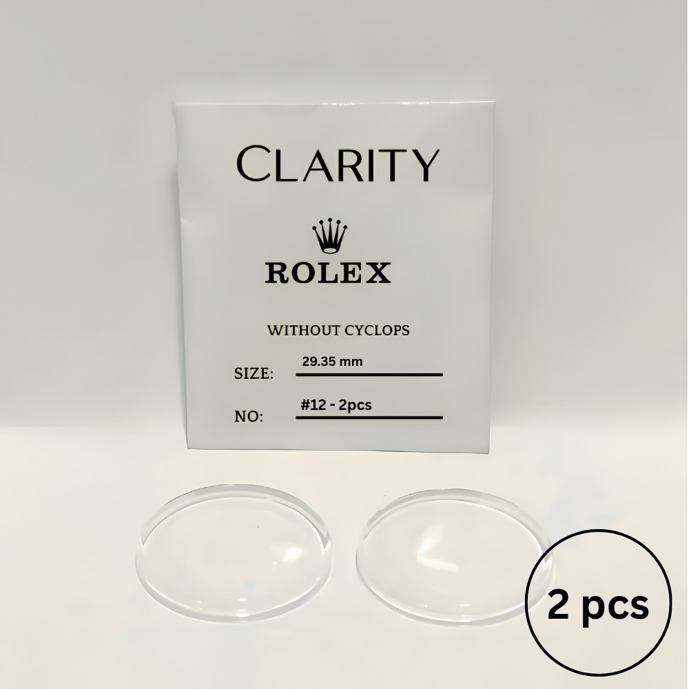 Plastic Plexi Watch Crystals for Rolex Datejust 2pcs w/o Cyclops B25-12-J1 Tudor