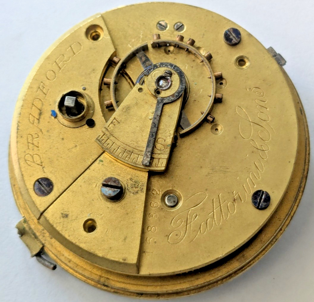Antique Fattorini Bradford Pocket Watch Movement Errington Factory Under Dial 26