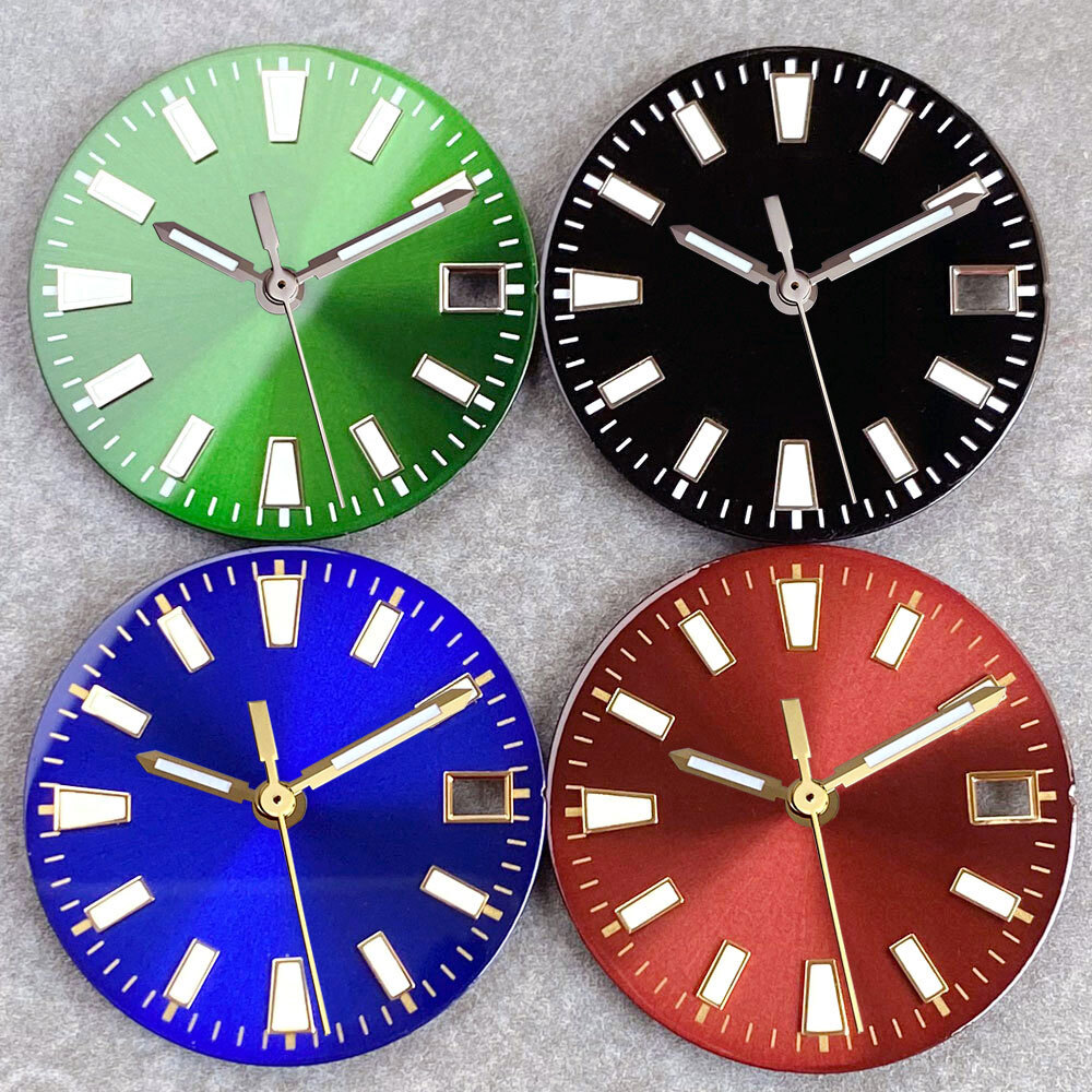 29mm Watch Dial Face Luminous Fit NH35 NH35A NH36A Sunburst Green Black Blue
