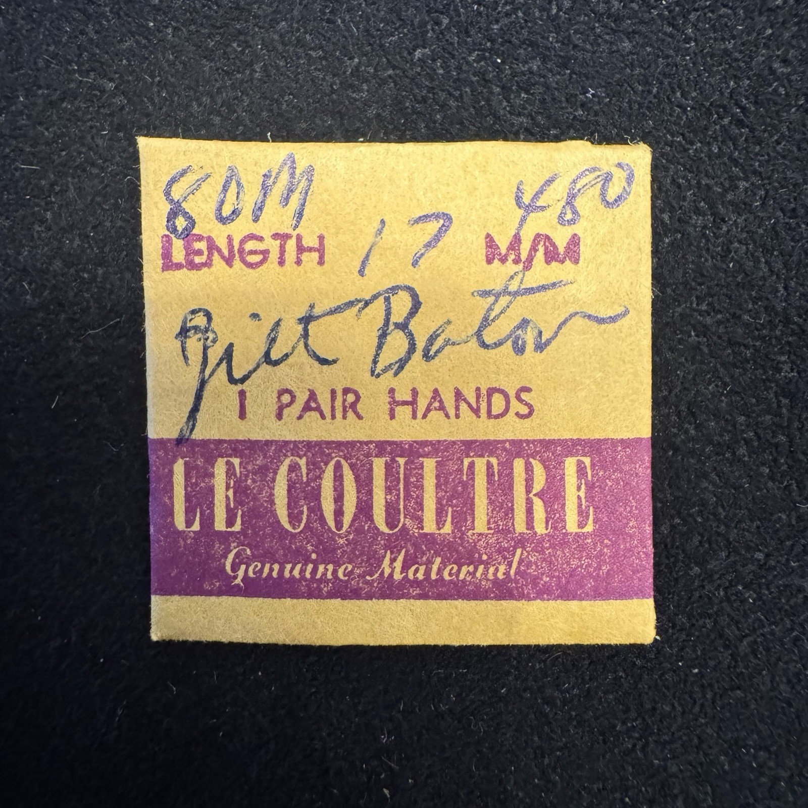 NEW Genuine Vintage LeCoultre Cal. 480 Gilt Gold Baton Hands 80M 17mm NOS 1 Pair
