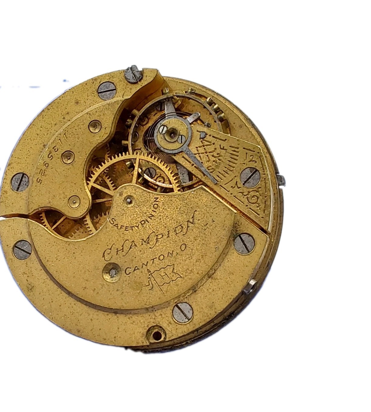 Hampden Champion 16s Movement Double Sunk Dial Enamel Pocket Watch Parts M2068